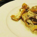 Запеченный сладкий картофель с козьим сыром