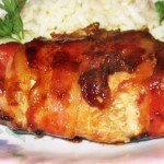 Курица с мандаринами в беконе
