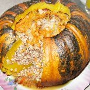 Фаршированная тыква запеченная в духовке с гречкой и мясом шаг 5