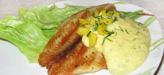 Палтус под соусом из манго Палтус под соусом из манго