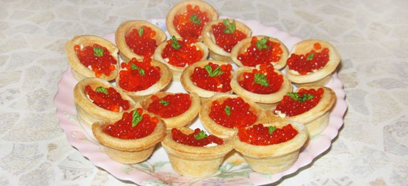 рецепт приготовления тарталеток с икрой