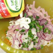 Салат из кольраби с ветчиной и морковью - шаг 5 Салат из кольраби с ветчиной и морковью - шаг 5