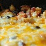 Фасоль с рисом, запеченная под сыром