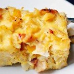 Картофельная запеканка с яйцами и беконом