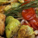 Жареные патиссоны с помидорами