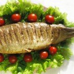 Муксун, фаршированный грибами, запеченный