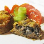 Гнезда из фарша с грибами и сыром