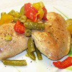 Медальоны из индейки с овощами и ананасом