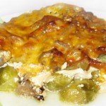 Запеканка из тыквы и брюссельской капусты с грибами