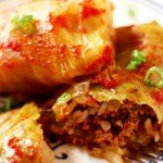 Голубцы с мясом, рисом и зеленью
