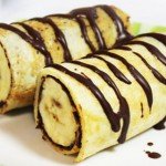 Блины с бананом и шоколадом