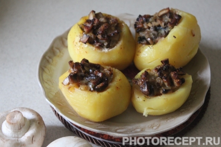 Картофель, фаршированный курицей и грибами — рецепт с фото пошагово новые фото Картофель, фаршированный курицей и грибами — рецепт с фото пошагово новые фото