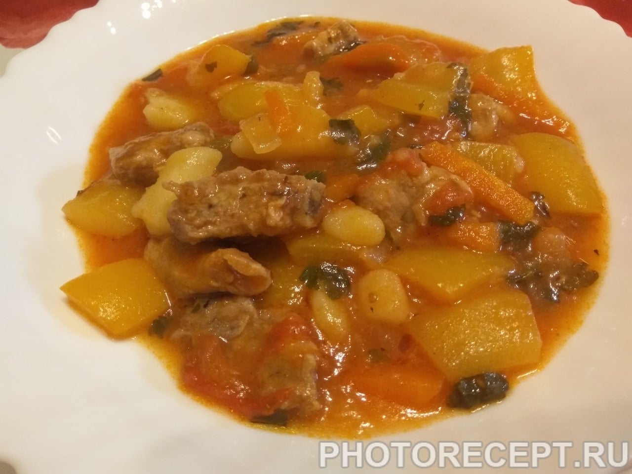Овощное рагу с мясом в казане рецепт пошагово Овощное рагу с мясом в казане рецепт пошагово