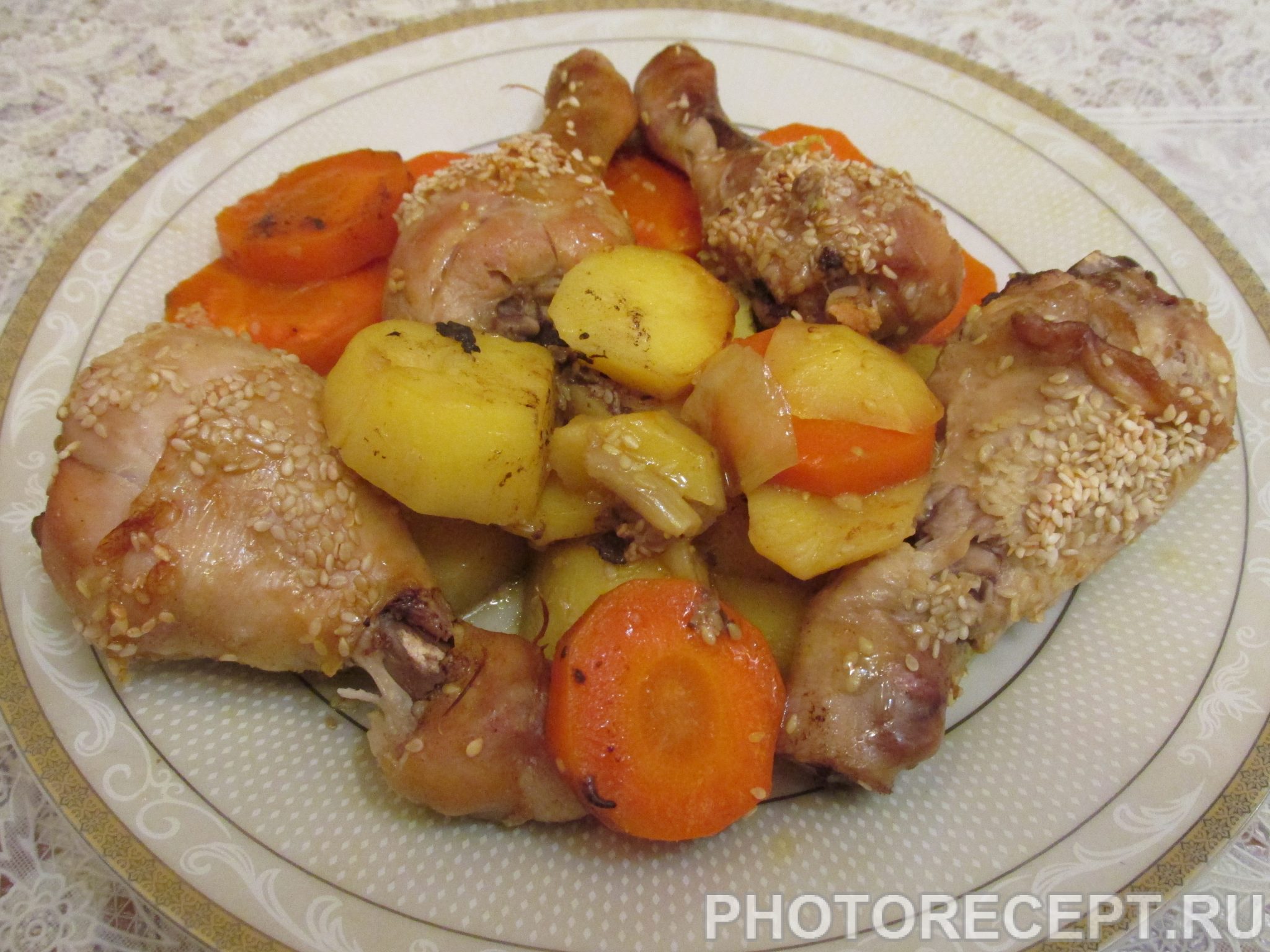 Рецепт куриных ножек в духовке с овощами пошагово Рецепт куриных ножек в духовке с овощами пошагово