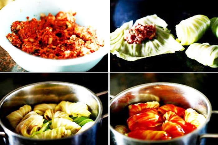 Фото рецепта - Голубцы с мясом, рисом и зеленью - шаг 2