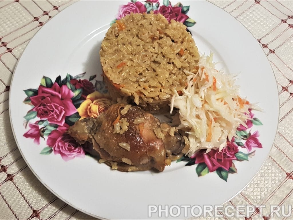 Плов с домашней курицей