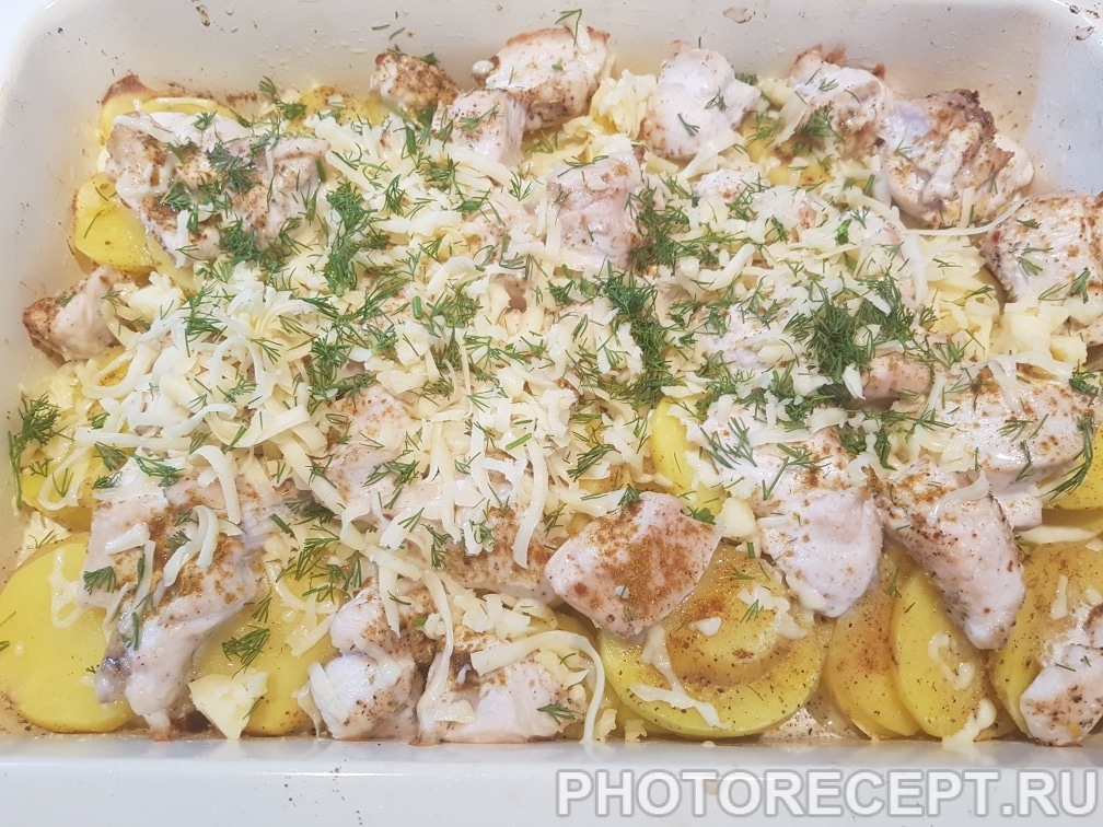 Фото рецепта - Курица с картошкой и сыром - шаг 6