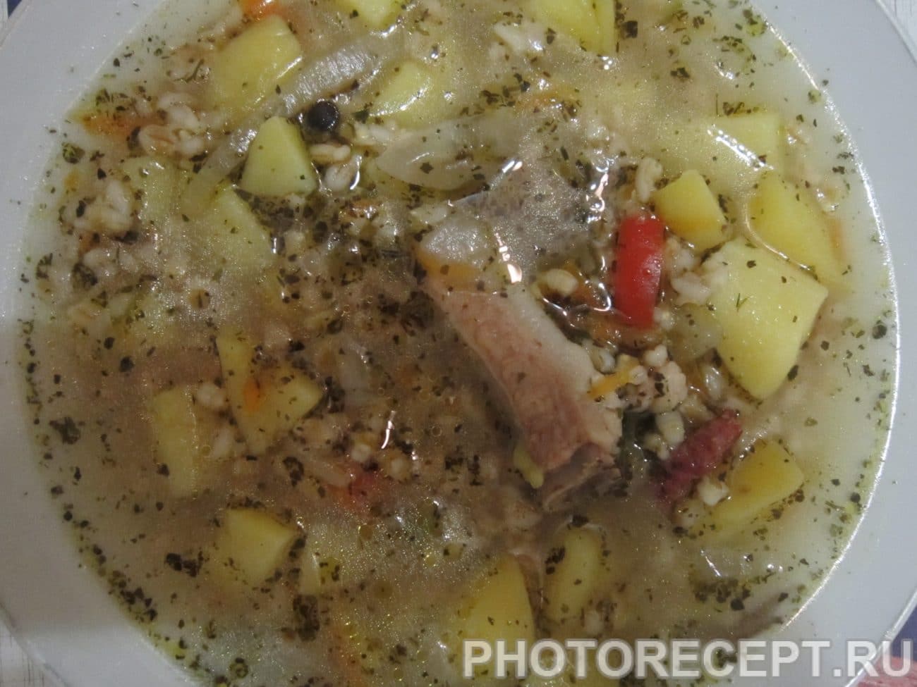 Рассольник с грибами и перловкой