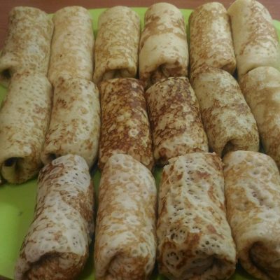 Фото рецепта - Блинчики ажурные фаршированные мясной начинкой - шаг 5