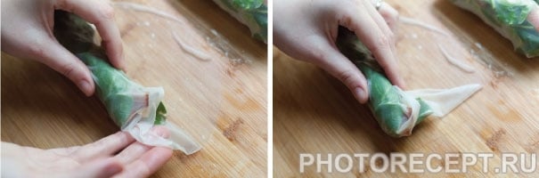 Фото рецепта - Рулетики из рисовой бумаги с овощами и беконом - шаг 2