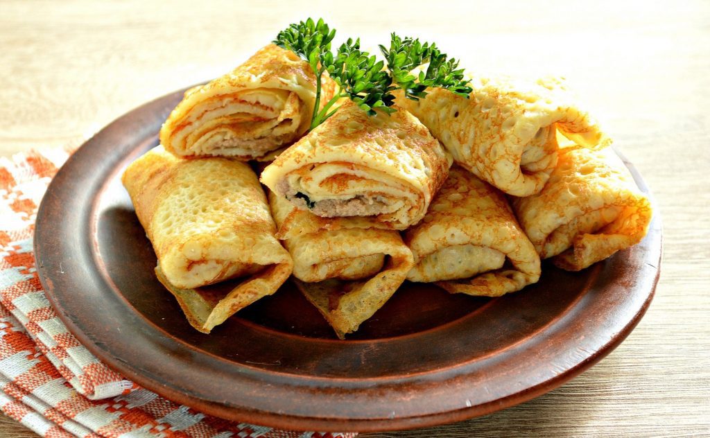 Блинчики с начинкой из ливерной колбасы