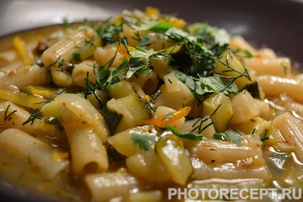 Макароны с овощами