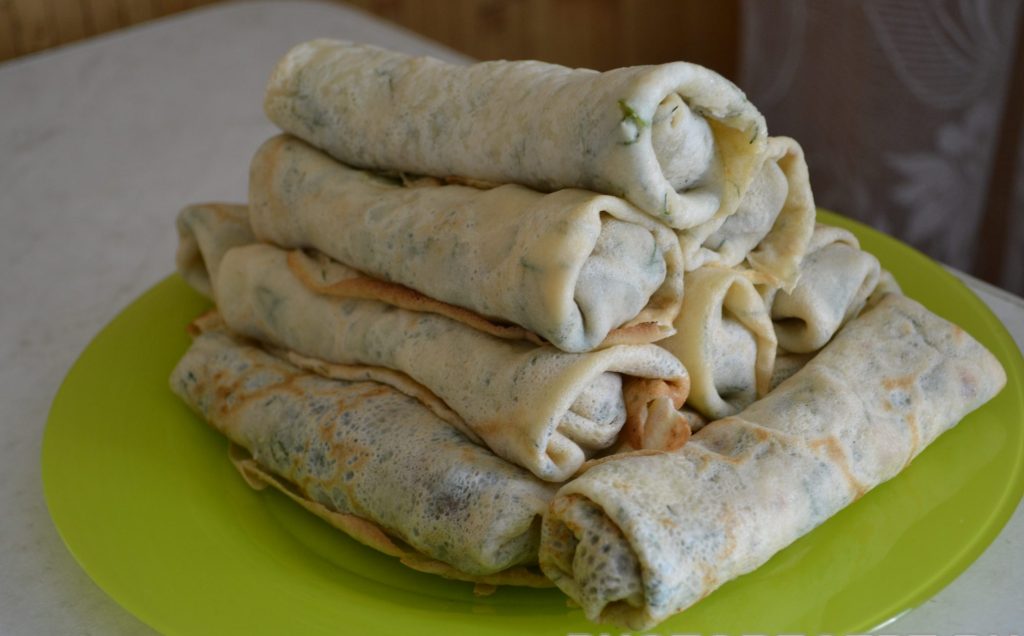 Блинчики с печенью и луком