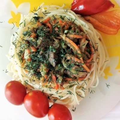 Паста с куриной печенью - рецепт с фото