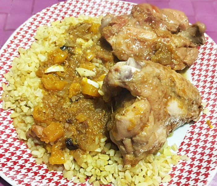 Курица с тыквой в тажине