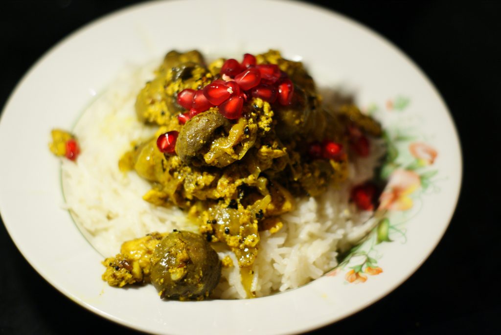 Острое куриное филе с шампиньонами