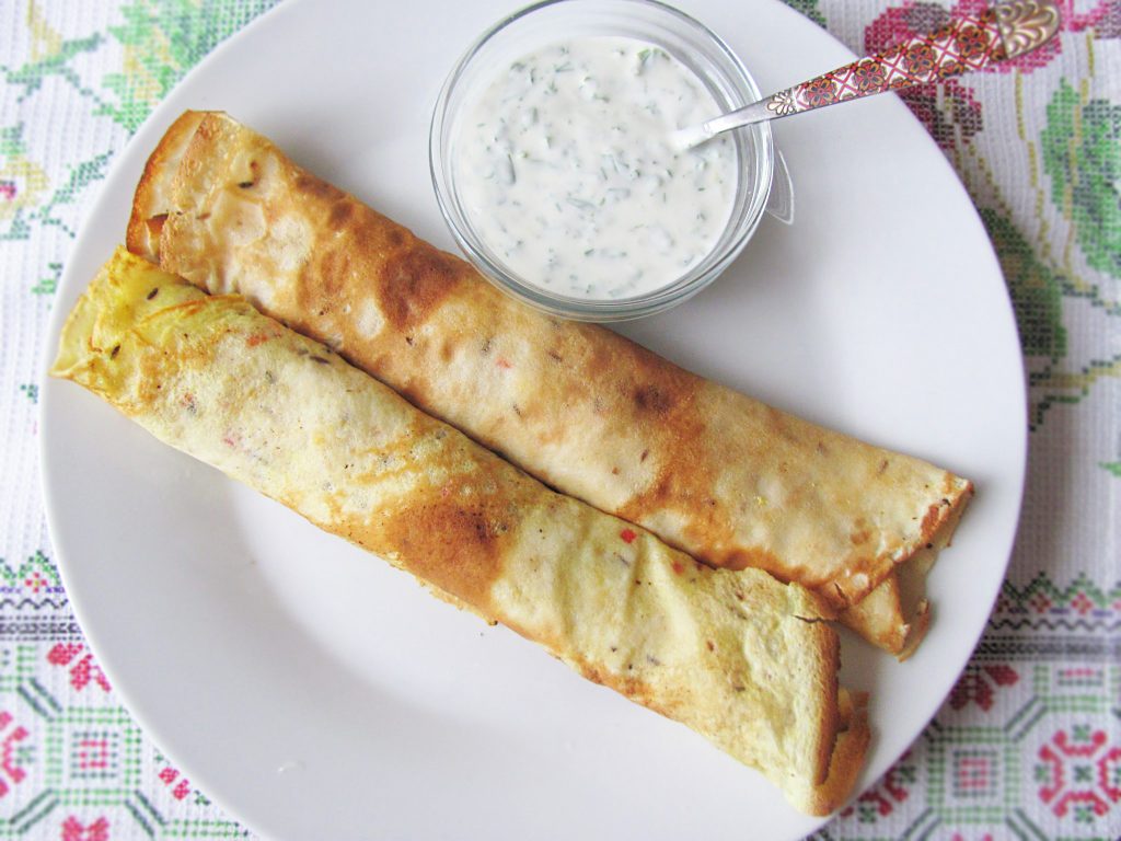 Острые блины с мясным фаршем