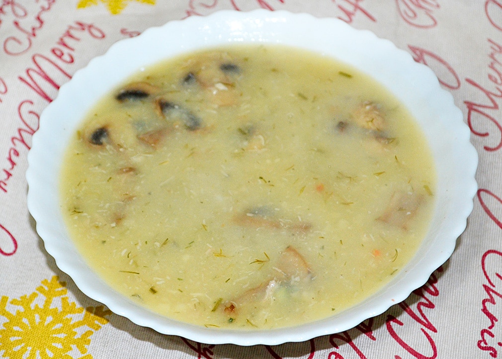 Куриный суп-пюре с грибами