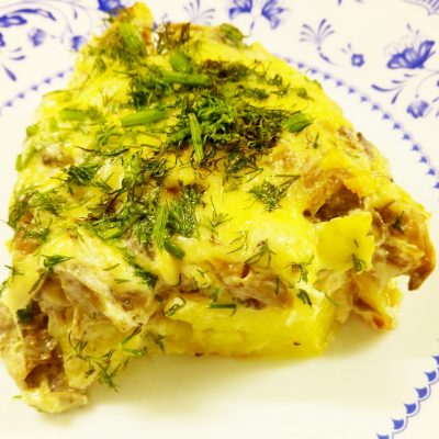 Картофельные дольки в грибном соусе (запеканка) - рецепт с фото