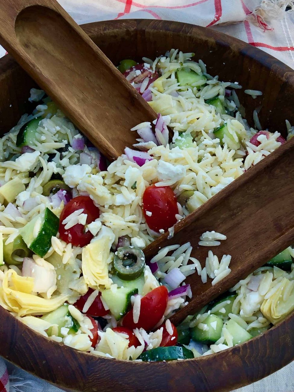 Овощной салат с макаронами Орзо