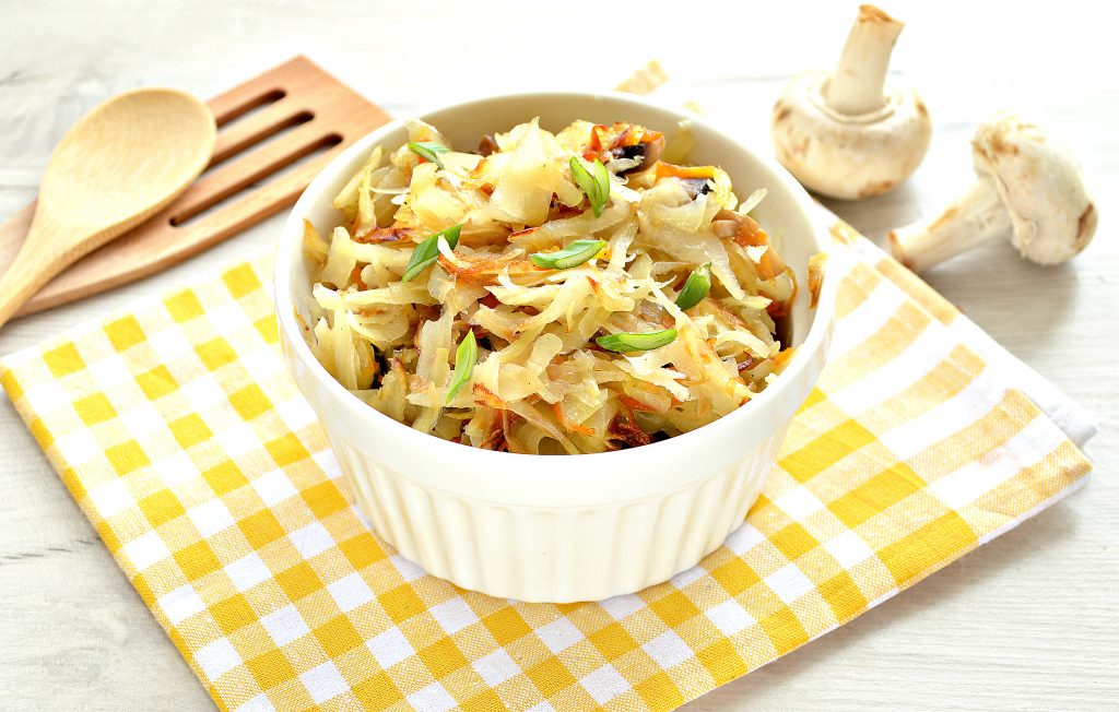 Начинка для пирогов и пирожков с капустой и шампиньонами