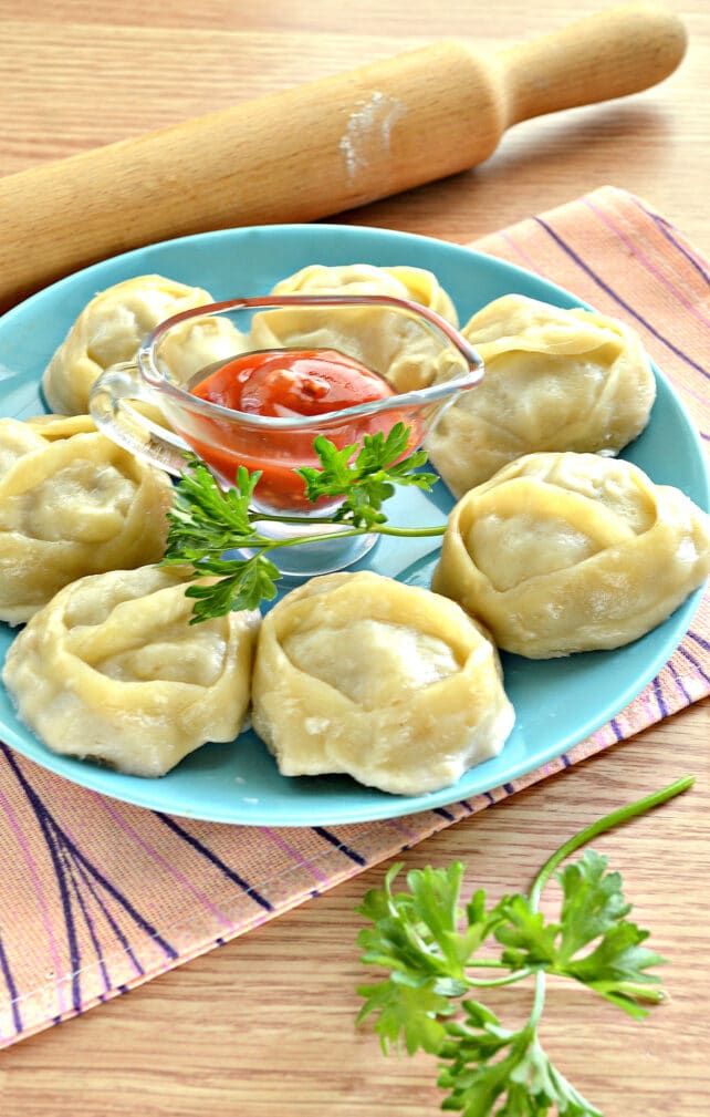 Манты с картошкой и мясным фаршем