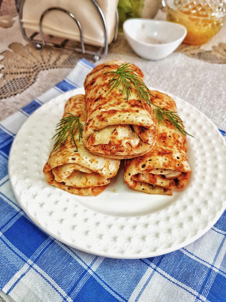 Блинчики фаршированные куриным фаршем