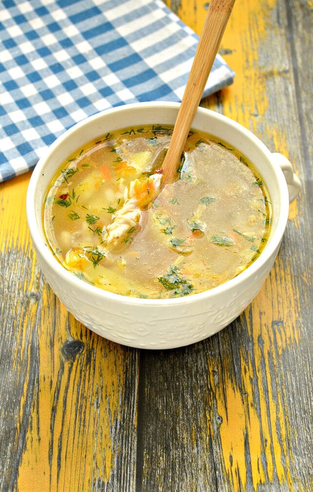 Рисовый суп на мясном бульоне