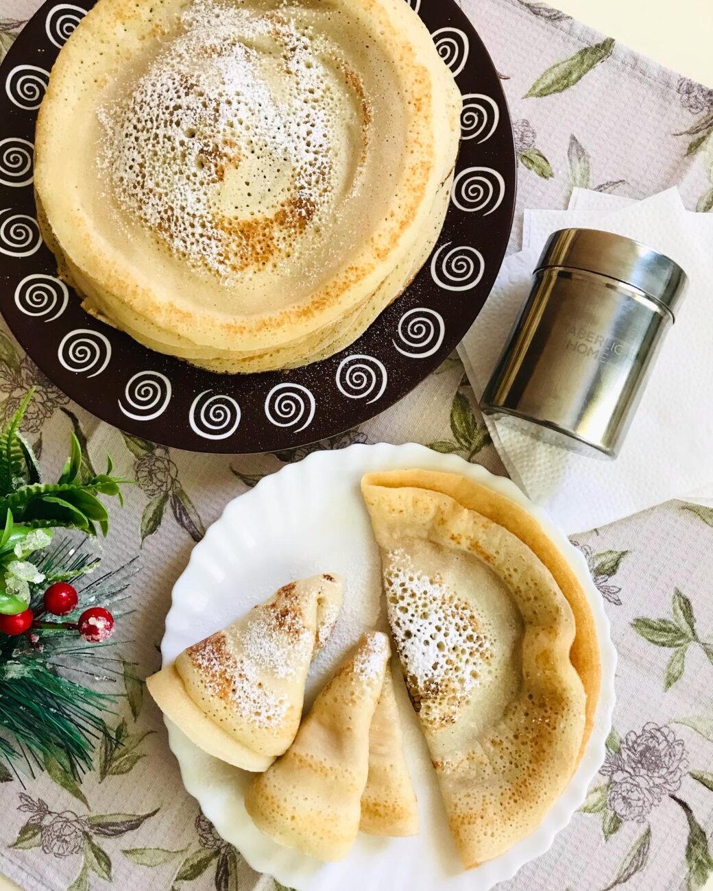 Заварные блины на кефире с дырочками