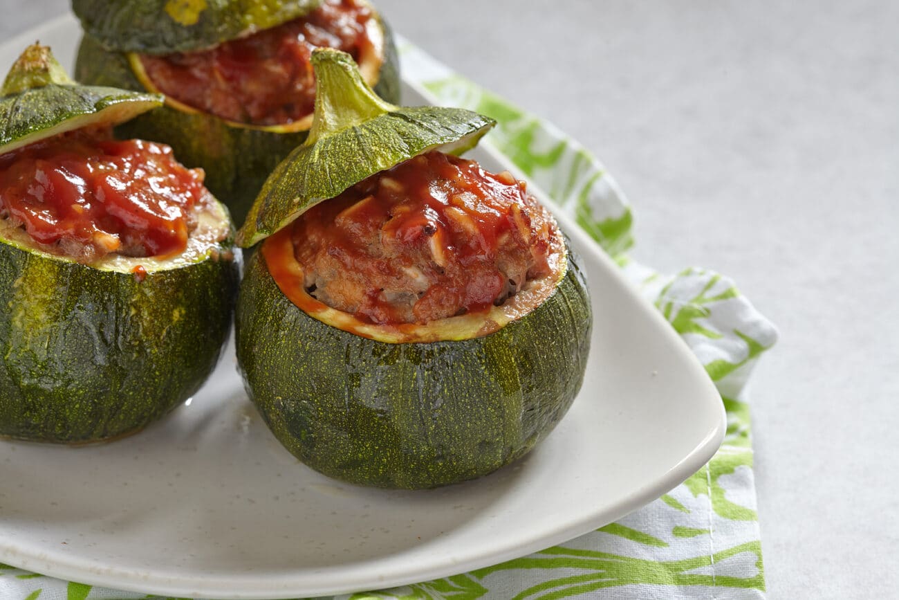 Цукини, фаршированные мясом и рисом