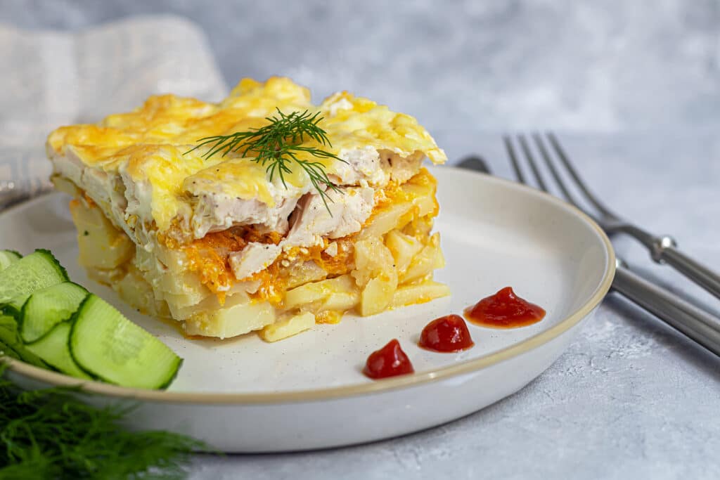 Фото рецепта - Картофельная запеканка с курицей в духовке - шаг 8