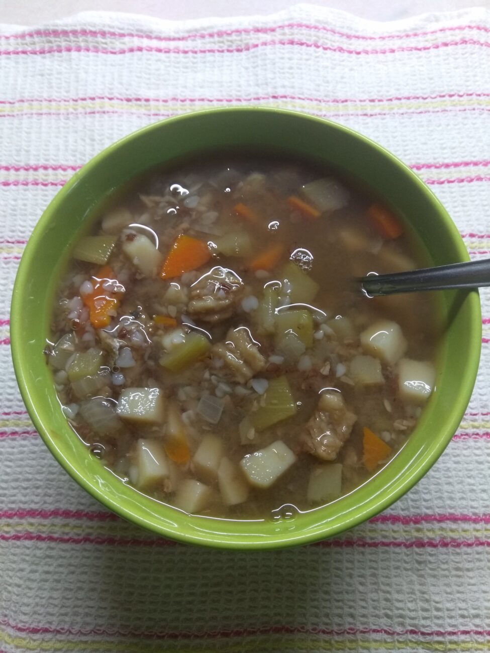 Гречневый суп с кабачком и хеком