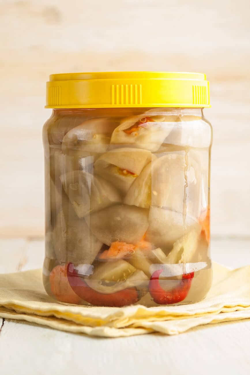 Маринованные зелёные помидоры (острые)