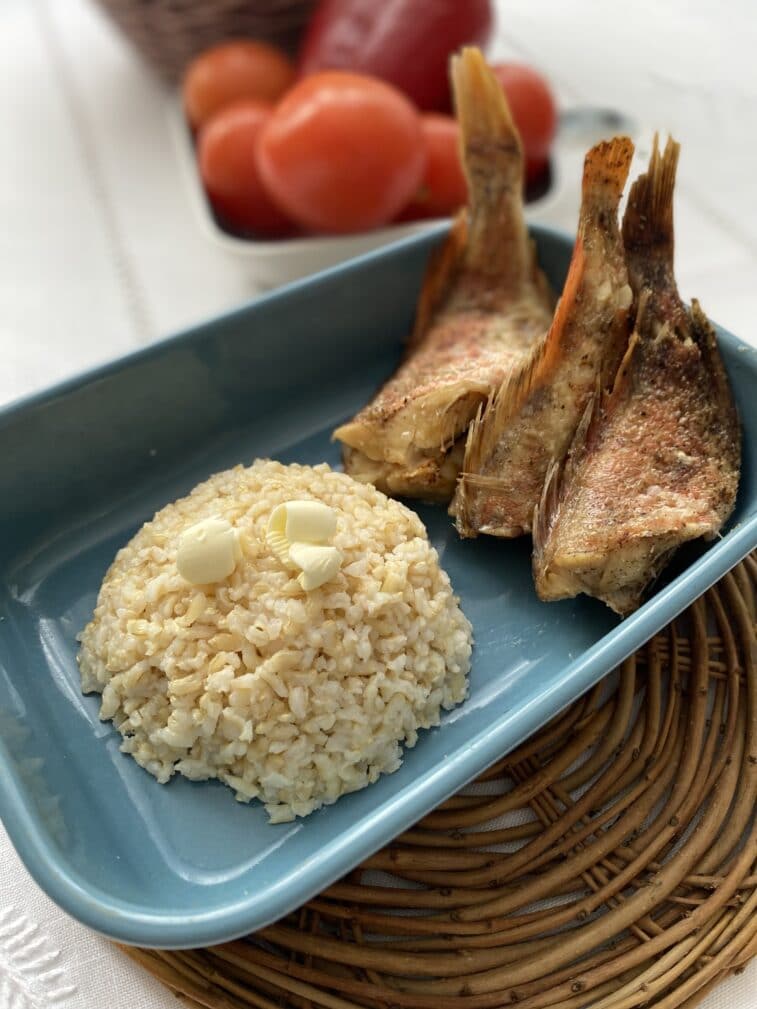 Рыба на пару с рисом