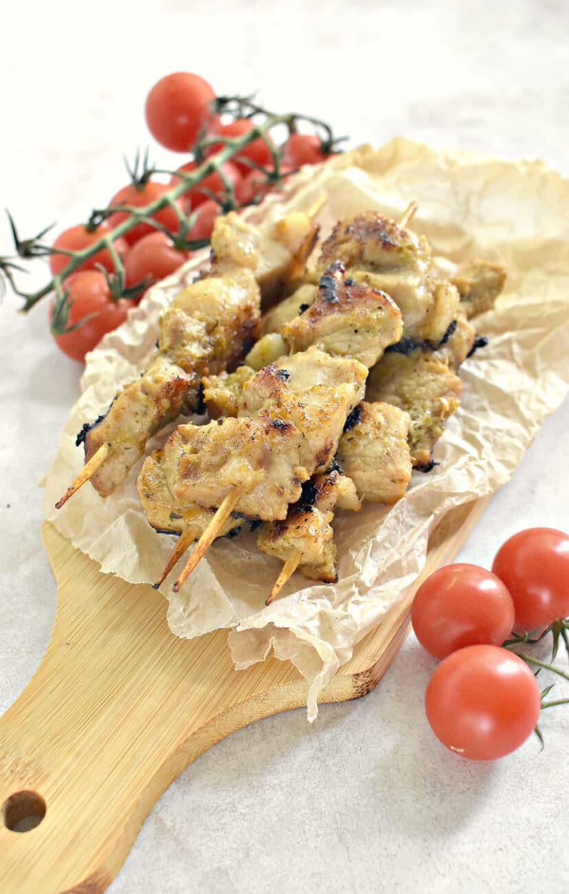 Шашлык из свинины в духовке на шпажках (маринад с апельсиновым соком)