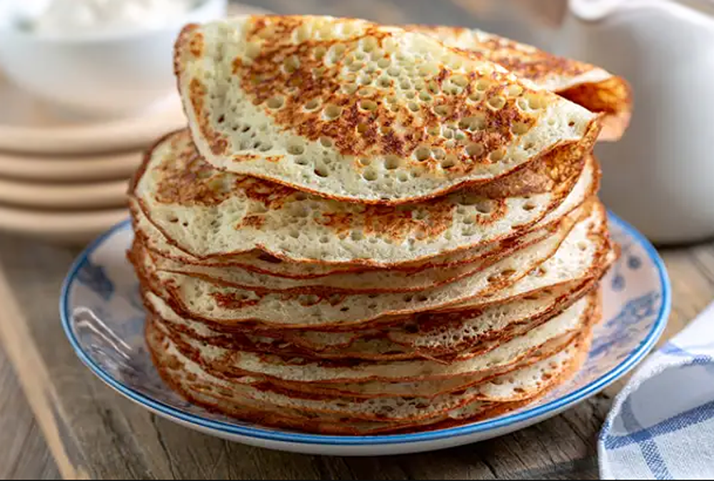 Русские блины на дрожжах (толстые)