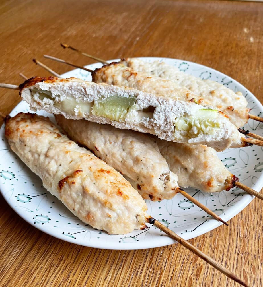 Шашлык с кабачками  и сыром