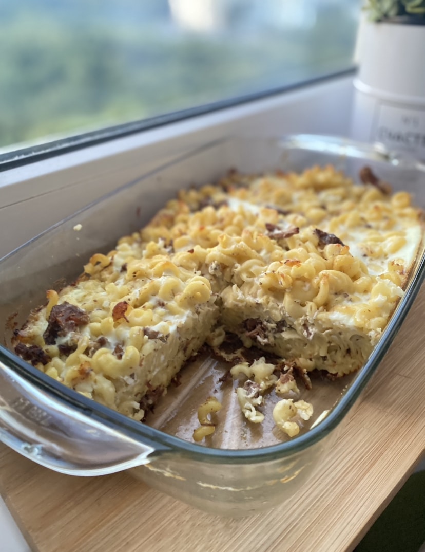 Запеканка из макарон с мясом