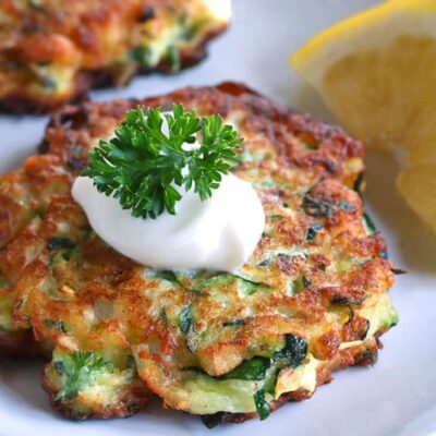 Оладьи из кабачков с сыром и чесноком