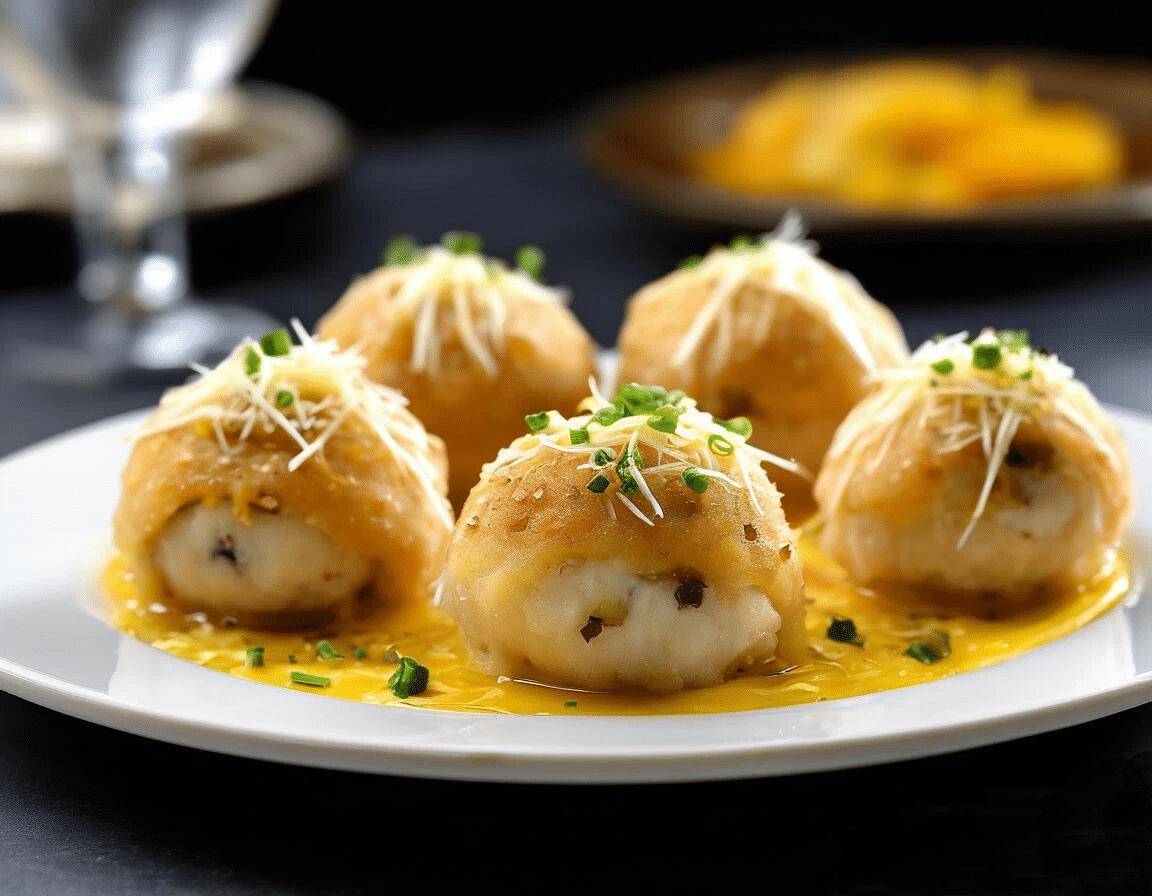 Фаршированные куриные шарики с сыром